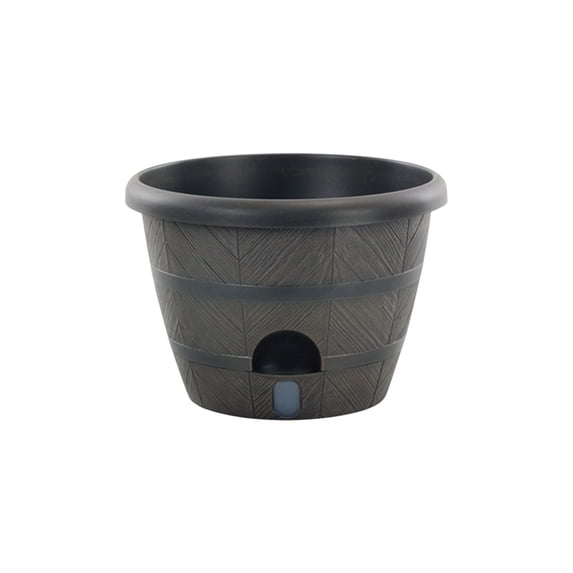 Leodye 1PCS Double Layer Self-Watering Barrel Planter Thickened Plastic Flower Pot with Bottom Water Reservoir for Indoor Green Plant Cultivation -5.90x3.93x3.93 inches