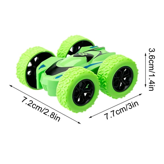 Leodye 1PCS Double-Sided Stunt Graffiti off-Road Car, 360° Rotating Inertial Vehicle Model, Toy Gift