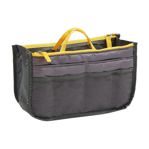Leodye 1PCS Double Zipper Travel Organizer Bag, Large Capacity Lightweight Liner Pouch, Portable Storage Bag for Outdoor Trip Sundries -10.63x6.3x3.54in