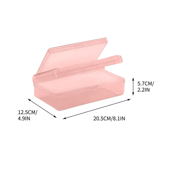 Leodye 1PCS Double-layer Clear Plastic Pencil Box, Snap Lid Stackable Structure, Stylish Storage Case for office Student Stationery Supplies -8.1*4.9*2.2IN