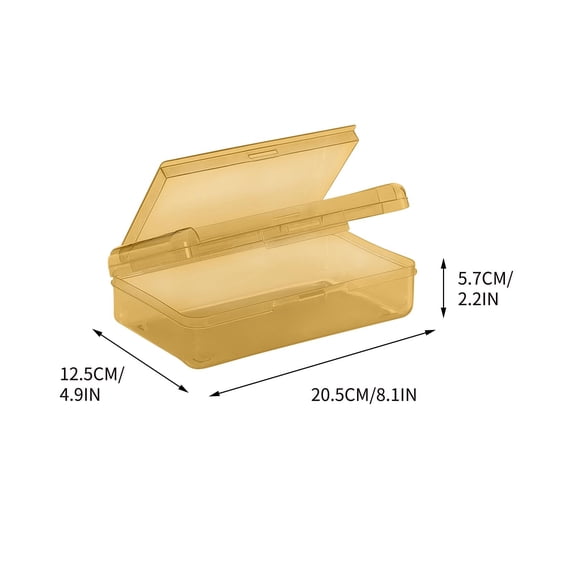 Leodye 1PCS Double-layer Clear Plastic Pencil Box, Snap Lid Stackable Structure, Stylish Storage Case for office Student Stationery Supplies -8.1*4.9*2.2IN