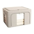 thumbnail image 1 of Leodye 1PCS Double-window Clothes Storage Box Waterproof Thickened Home Closet T-shirt Moving Packing Organizer Bin -15.75*11.81*7.87 in, 1 of 7