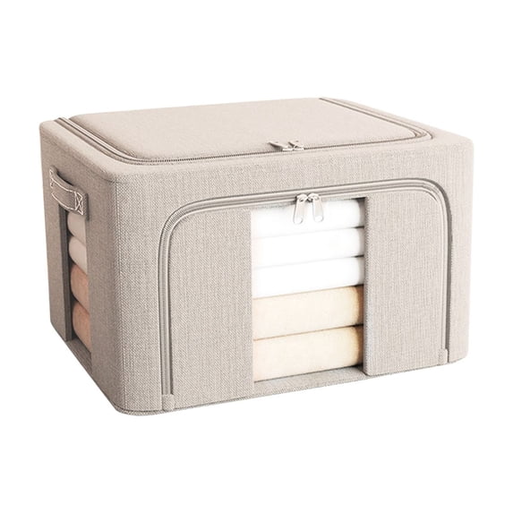 Leodye 1PCS Double-window Clothes Storage Box Waterproof Thickened Home Closet T-shirt Moving Packing Organizer Bin -15.75*11.81*7.87 in