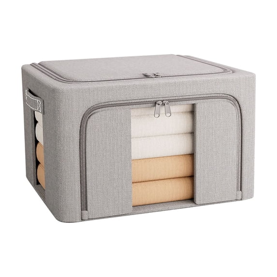 Leodye 1PCS Double-window Clothes Storage Box Waterproof Thickened Home Closet T-shirt Moving Packing Organizer Bin -15.75*11.81*7.87 in