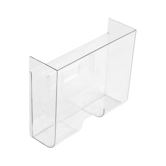 Leodye 1PCS No Drill Wall Mount Plastic Glove Organizer, Storage Holder for Disposable Gloves, Hairnets, Masks for Kitchen and Bathroom Cabinets -7.3x5.9x2.3in