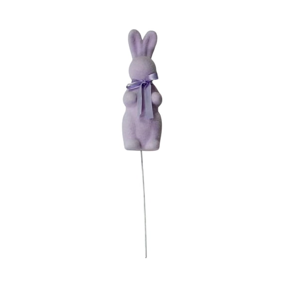 Leodye 1PCS Easter Short Fleece Bow Bunny Branch Cute Festive Home Decor Garden Courtyard Mini Decoration -15x2.7 in