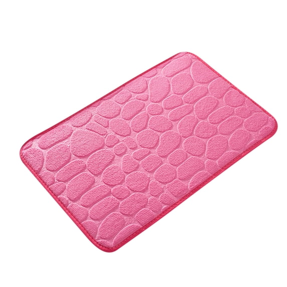 Leodye 1PCS Embossed Foam Bath Rug - Thick Soft Non-slip, Water-absorbent Washable Bathroom Carpet -19.69×31.50IN