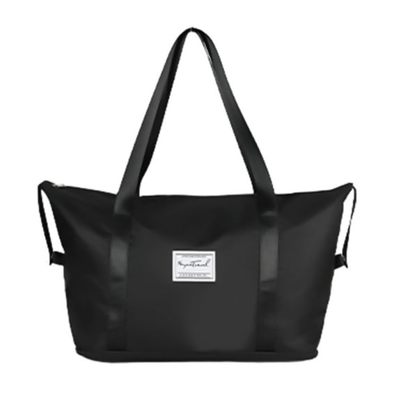 Leodye 1PCS Expandable Travel Tote Bag - Women’s Gym Duffle with Trolley Sleeve & Wet Pocket -17×16×8.7Inch