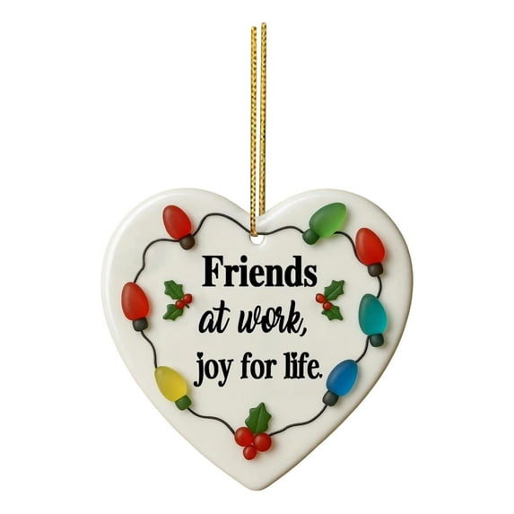 Leodye 1PCS Exquisite Heart-shaped Hanging Acrylic Flat Decoration Heart-shaped Warm Decoration,Christmas Pendant,Can Be Used as a Christmas Tree Ornament-3.15IN