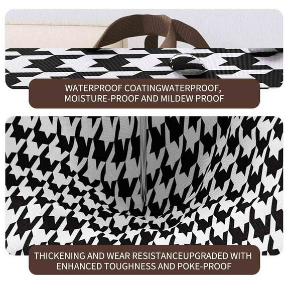 Leodye 1PCS Extra Large Reusable Storage Bags Home Moving Heavy Duty Washable Bag with Strong Handles Zippers for Bedding Blanket -19.7*7.5*11.8IN