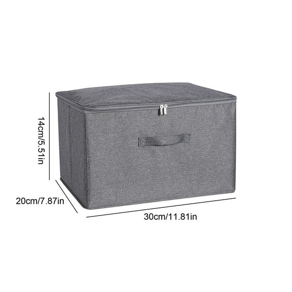 Leodye 1PCS Fabric Lidded Storage Box, Foldable Dustproof Design, Sorting Container for Household Clothes Quilt Sundry Tidying -11.81×7.87×5.51in