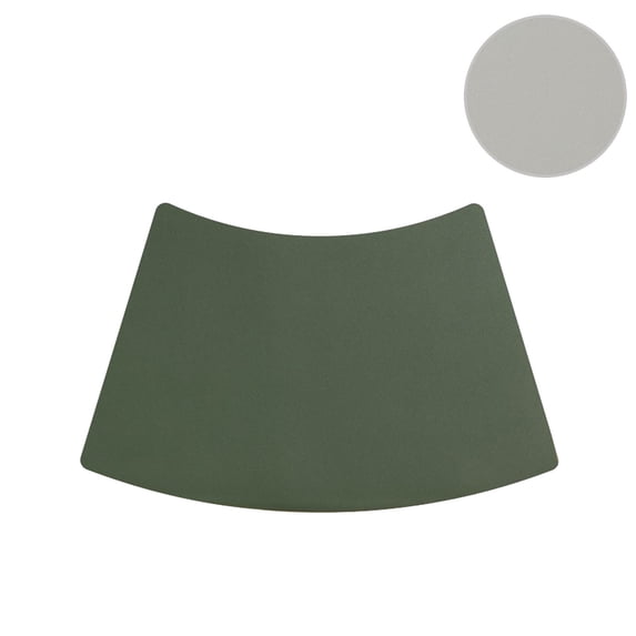 Leodye 1PCS Fan-shaped Leather Table Mats - Waterproof Oil-proof Scalloped Insulation Pads for Dining Decor -11.81x15.74in