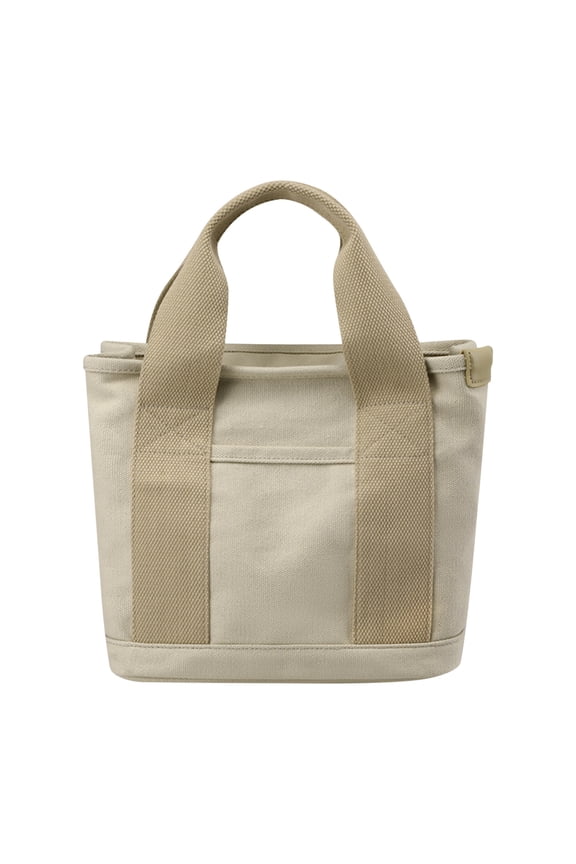 1PCS Fashion Canvas Tote Bag - Large-Capacity Multi-Pocket Handbag with Handle for Storage