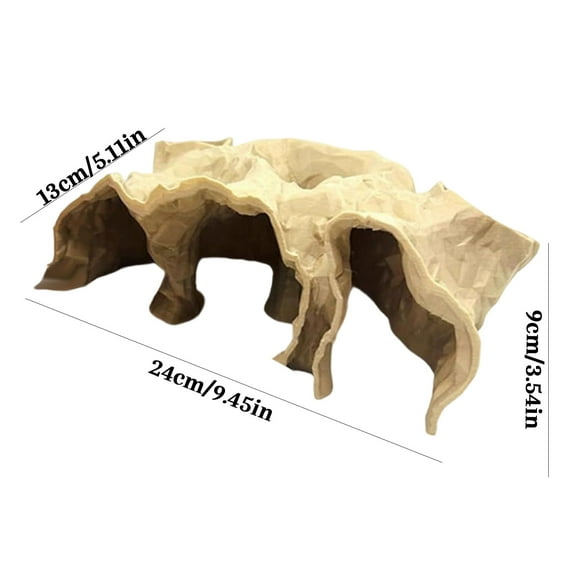 Leodye 1PCS Fish Tank Printed Natural Under Gravel Tunnel Hideout Aquarium Decor for Corydorafish Kuhli and Pleco-9.45*5.11IN