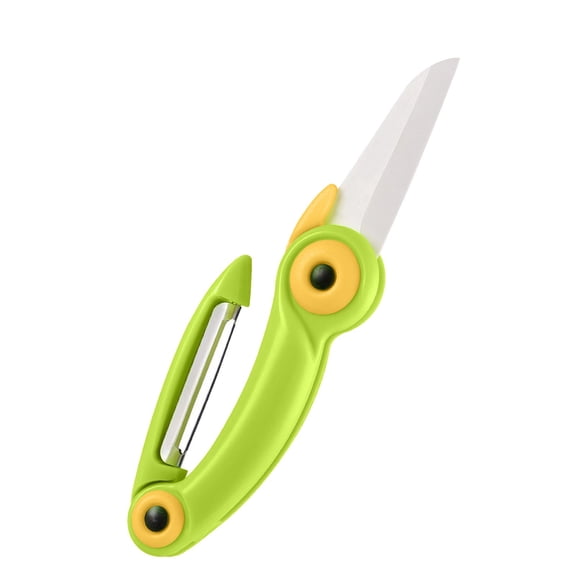 Leodye 1PCS Foldable Ceramic Knife - with Handle Safe Storage, for Vegetable Peeling/Slicing in Kitchen -6.89 x 3.15 x 0.98 in