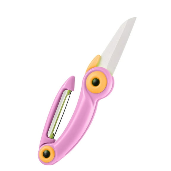 Leodye 1PCS Foldable Ceramic Knife - with Handle Safe Storage, for Vegetable Peeling/Slicing in Kitchen -6.89 x 3.15 x 0.98 in