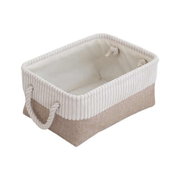 Leodye 1PCS Foldable Fabric Storage Basket Durable Design Home Clothing Toy Sundries Organizing Container Accessory -14.17*10.24*6.3 inches