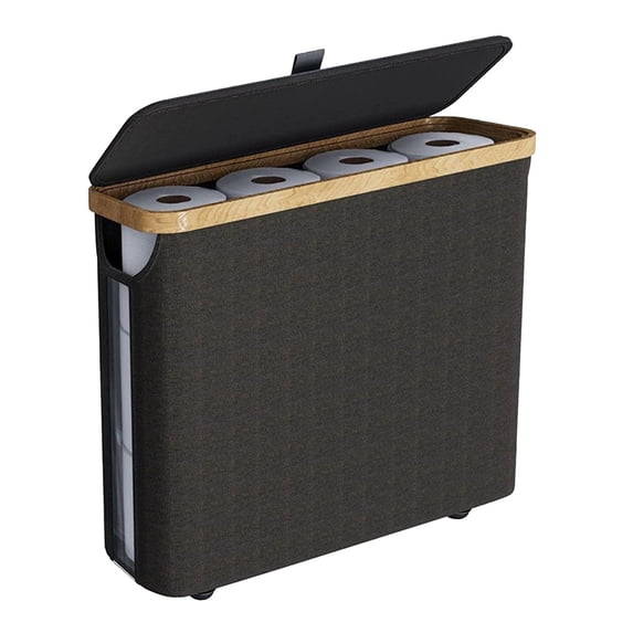 Leodye 1PCS Foldable Large-capacity Fabric Toilet Roll Paper Storage Container Space-saving Practical Home Bathroom Tissue Organizer -17.72 * 13.78 * 5.91inch