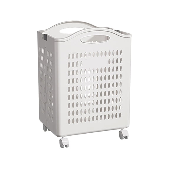 Leodye 1PCS Foldable Laundry Baskets Multi Functional Portable Dirty Clothes Hamper with Wheels Organization Toy Storage Basket with Handle-14.37x11.02x20.87in