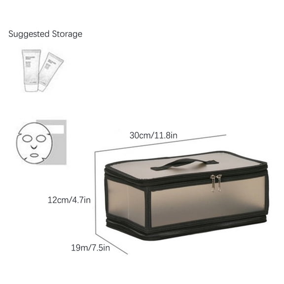 Leodye 1PCS Foldable PP Plastic Storage Box Transparent Stackable Home Closet Clothing Sorting Organizer Bag -7.5*4.8*11.8IN