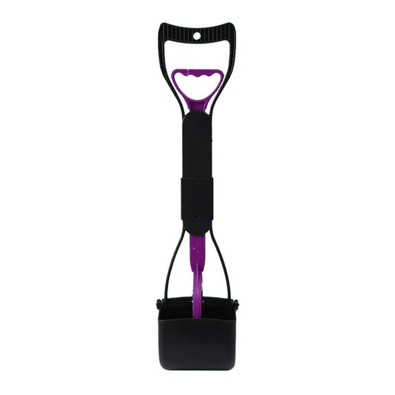 Leodye 1PCS Foldable Poop Scooper Long Handle High Strength Material Spring Design Sturdy Waste Collection Basket for Picking Up Grass Gravel Poop -17.71in