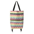 thumbnail image 1 of Leodye 1PCS Foldable Shopping Trolley Soft Fabric Folding Wheels Shopping Travel Reusable Large Capacity Portable Pull Cart Shopping Bag -15.7*3.9*17.7IN, 1 of 9