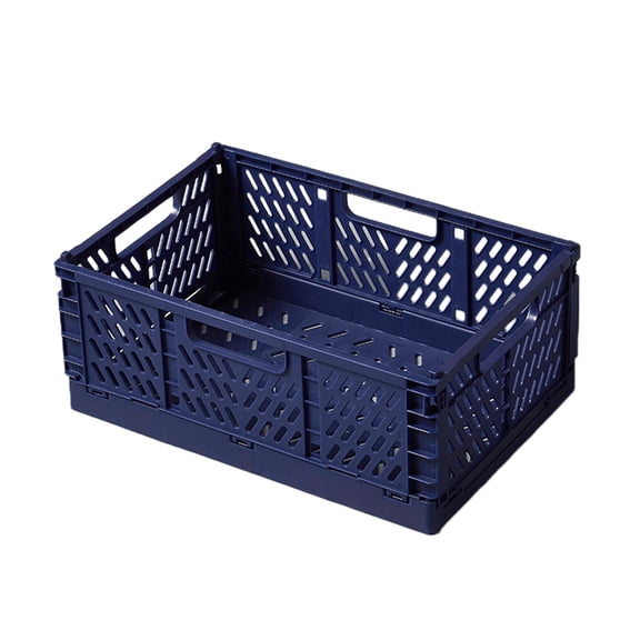 Leodye 1PCS Folding Desktop Storage Basket - for Snack/Stationery/Cosmetics/Fruit, Multifunctional Sorting Box 16.93×11.72×6.57inch