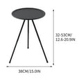 thumbnail image 1 of Leodye 1PCS Folding Portable Camping Table - Small Round Adjustable with Light Rack, Picnic/Coffee Table -15*20IN, 1 of 6