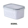 thumbnail image 1 of Leodye 1PCS Fridge Fruit Vegetable Storage Containers - Large Organizer Bins with Lid & Colander, Draining Design -5.9*3.9*2.9IN, 1 of 4