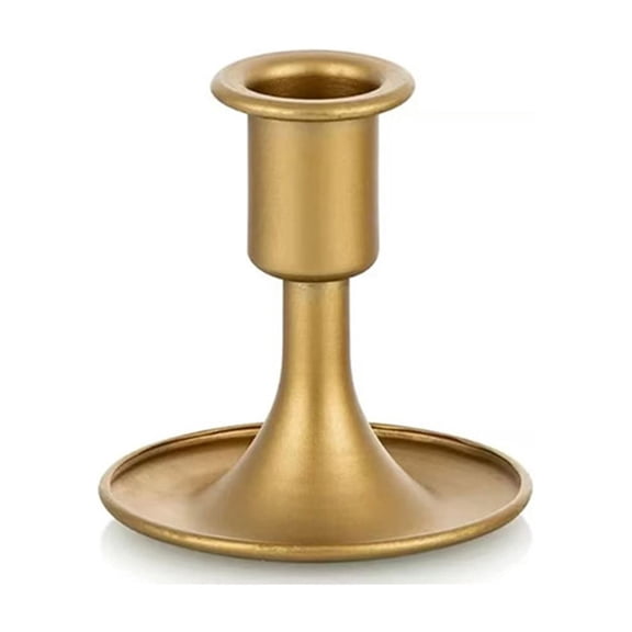 Leodye 1PCS Gold Candle Stick Holders Festive Table Centerpiece for Wedding Reception Christmas Mantel and Home Decor -3.14 x 3.14 x 2.95 in