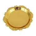 thumbnail image 1 of Leodye 1PCS Gold Metal Embossed Tray Decorative Round Multi-purpose Home Kitchen Bedroom Dessert Snack Jewelry Vanity Organizer, 1 of 6