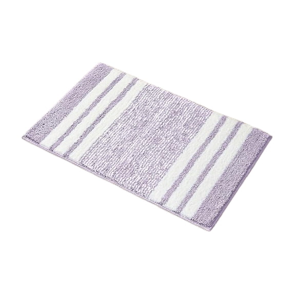 Leodye 1PCS Gradient Striped Flocked Bath Mat, Faux Wool Soft Absorbent Rug with Non-slip Back, Quick Dry Washable Shower Floor Carpet -15.7x23.6in