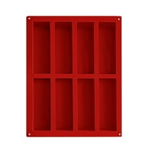 Leodye 1PCS Granola Bar Mold Rectangle Silicone Candy Bar Mold Deep for Baking Chocolate Energy Bars/Protein/Nutrition/Cereal Bars/Cheesecake/8-Cavity -10.55*8.35IN