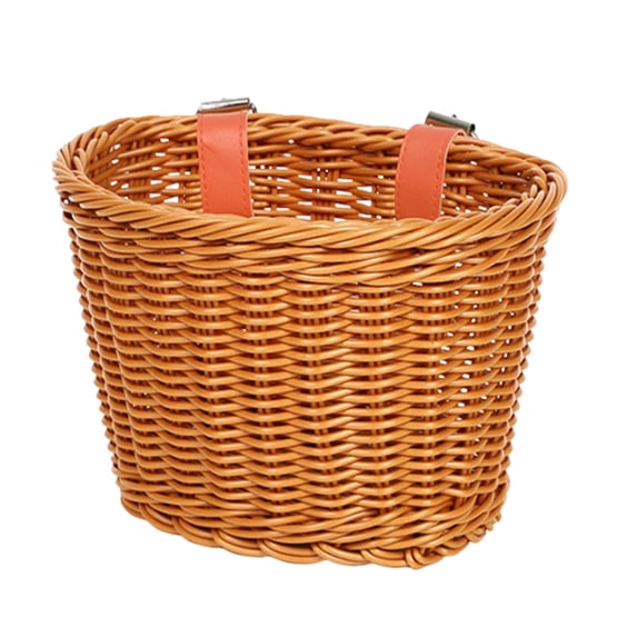 Leodye 1PCS Hand Woven Bike Basket Front Handlebar Detachable Bicycle Basket for Cycling and Outdoor -8.3*5.9*5.9IN