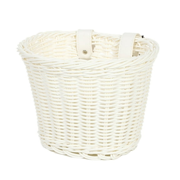 Leodye 1PCS Hand Woven Bike Basket Front Handlebar Detachable Bicycle Basket for Cycling and Outdoor -8.3*5.9*5.9IN