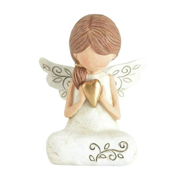 Leodye 1PCS Hand-painted Resin Carved Statue Exquisite Decorative Home Memorial Gift Ornament Figurine -3.94x2.28x1.77in