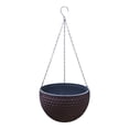 thumbnail image 1 of Leodye 1PCS Hanging Flower Basket, Drainage Hole Removable Plug, Weather Resistant Planter for Balcony Window Herb Flower Planting -6.5x6.5x4.3in, 1 of 7