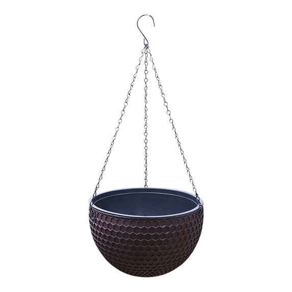 Leodye 1PCS Hanging Flower Basket, Drainage Hole Removable Plug, Weather Resistant Planter for Balcony Window Herb Flower Planting -6.5x6.5x4.3in