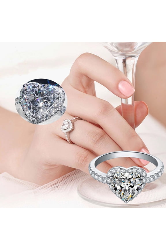 1PCS Heart Shaped Zircon Jewelry Set Exquisite Design Women Engagement Wedding Anniversary Gift Accessory
