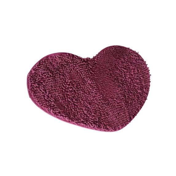 Leodye 1PCS Heart-shaped Absorbent Non-slip Doormat Romantic Durable Home Decor Bathroom Entrance Wedding Ceremony Floor Mat -19.69x15.75in