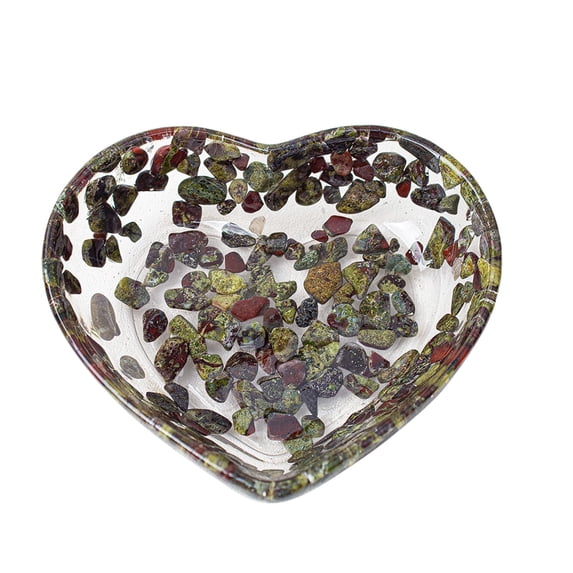 Leodye 1PCS Heart-shaped Transparent Resin Bowl Patterned Design Home Dessert Snack Fruit Salad Serving Bowl Decor Accessory -2.99IN