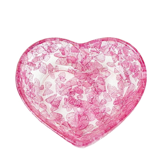 Leodye 1PCS Heart-shaped Transparent Resin Bowl Patterned Design Home Dessert Snack Fruit Salad Serving Bowl Decor Accessory -2.99IN
