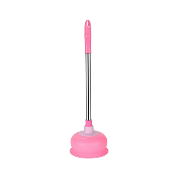 Leodye 1PCS Heavy Duty Toilet Plunger High Suction Design Household Bathroom Toilet Clog Removal Cleaning Tool Accessory -19.69x5.83x1.18in Pink Free Size