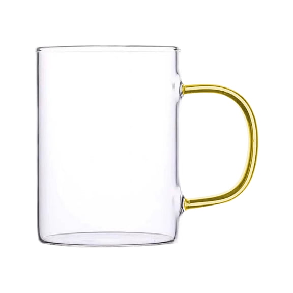 Leodye 1PCS High Borosilicate Glass Cup with Handle Heat Resistant Drinkware Household Mug for Milk Tea Coffee and Daily Beverage Serving -4.13x3.15in