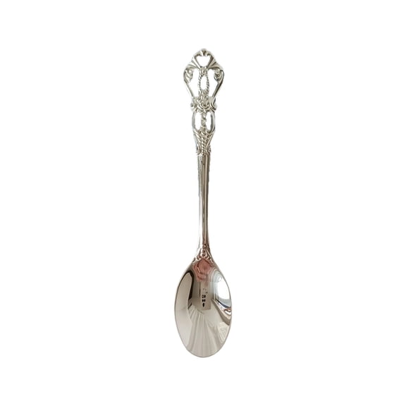 Leodye 1PCS Hollow Handle Stainless Steel Dessert Spoon Vintage Design Ice Cream Pudding Coffee Tea Dining Tableware -5.11in