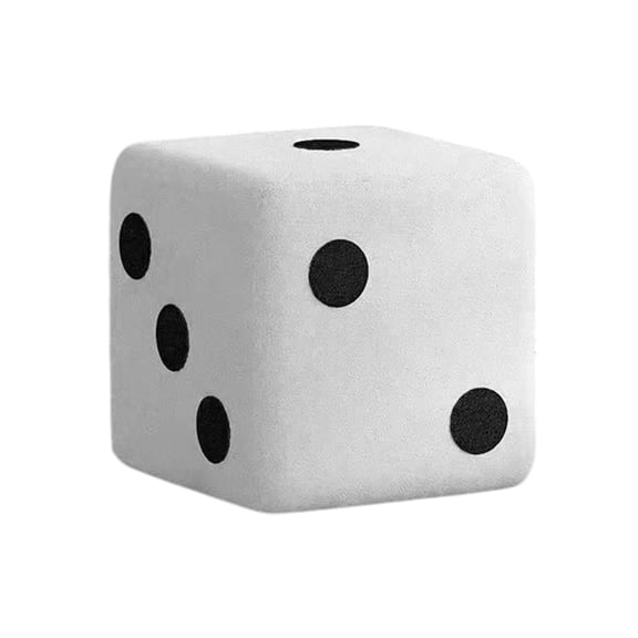 Leodye 1PCS Home Entrance Stool Dice Patterned Faux Pashm Shoe Bench Personalized Living Room Footstool for Home Decor Use -7.87x7.87in