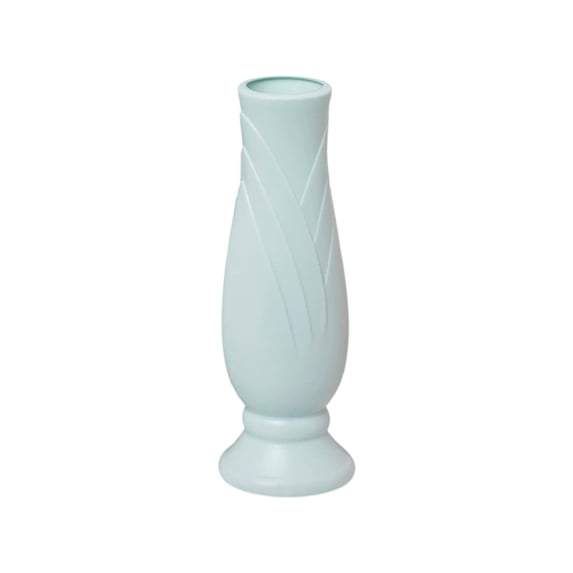Leodye 1PCS Imitation Rattan Porcelain Plastic Vase, Dual-use Dry Wet Flower Container, Elegant Decorative Flower Pot for Home Floral Arrangement -8.27x2.76x1.97in