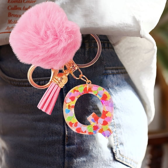 Leodye 1PCS Initial Letter Keychain - Personalized Letter-Shaped Keychain for Keys & Bag Decoration