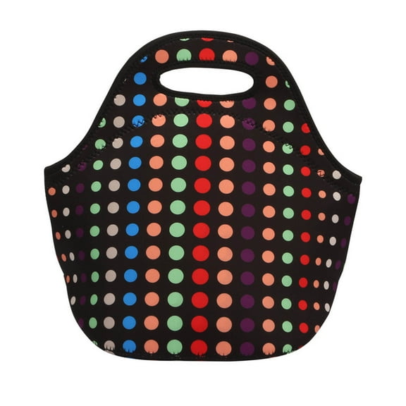 Leodye 1PCS Insulated Neoprene Lunch Bag Tote Handbag Design thermal Cooler Warm Pouch Lightweight Portable Food Container for School Work office Picnic -12.2x 11.8inch