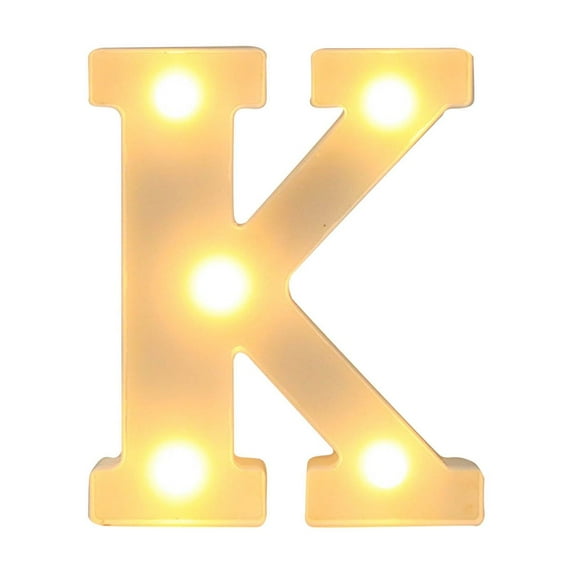 Leodye 1PCS LED Alphabet Letter Lights (A-M) - White Light-up Plastic Letters (Standing/Hanging) -6.3"x7.1"x1.8"